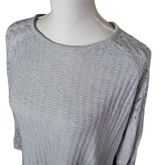 LC Lauren Conrad Sweater Knit Gray Silver Womens Small Pullover - Picture 9 of 10